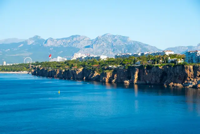 Antalya's cliffs with the Taurus Mountains behind