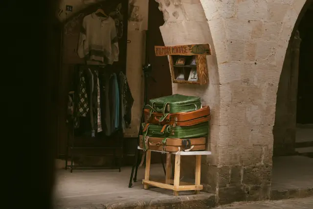 A stone-arched shop entrance in Mardin's bazaar